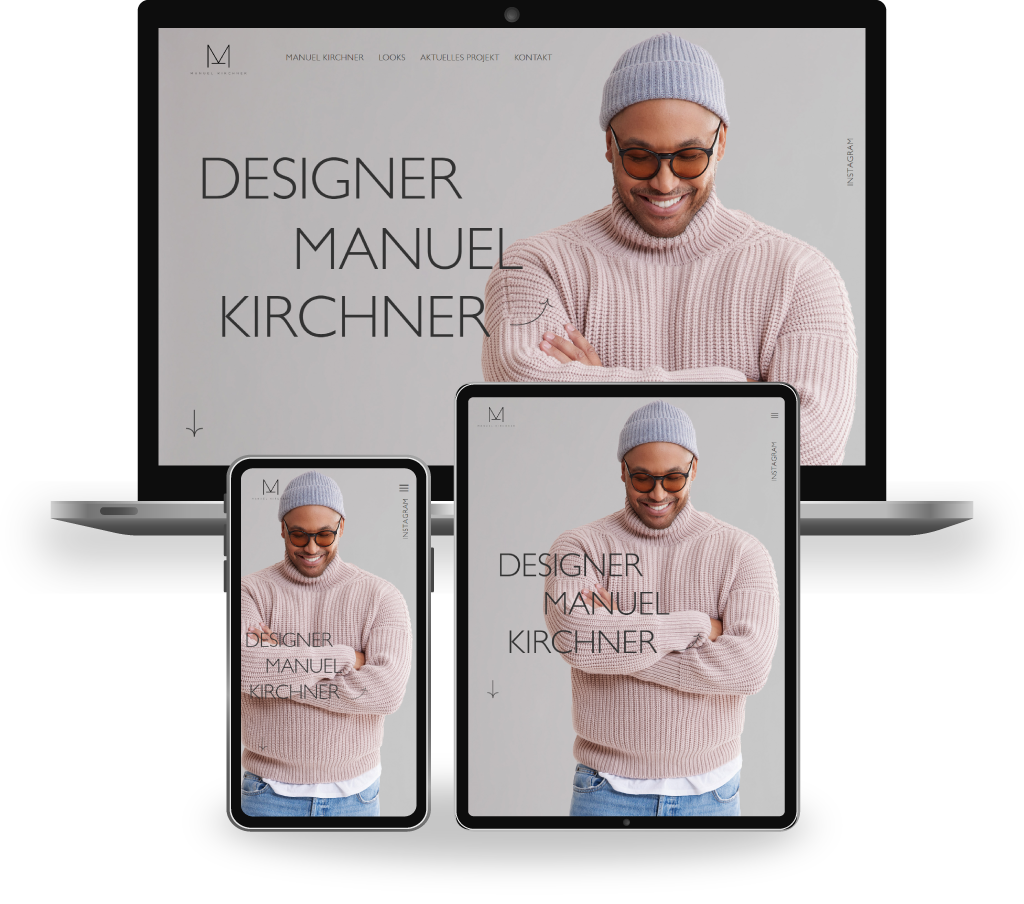 Mock ups der Website von Designe Manuel Kirchner
