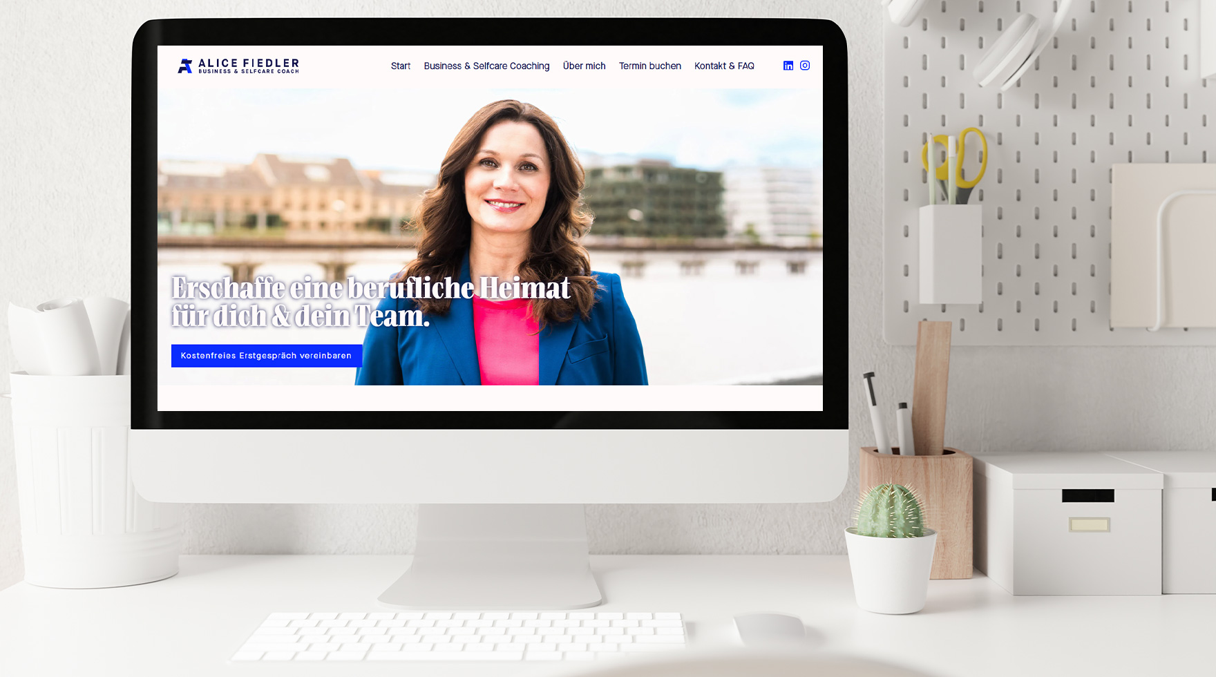 Mockup für die Website für Business Coach Alice Fiedler