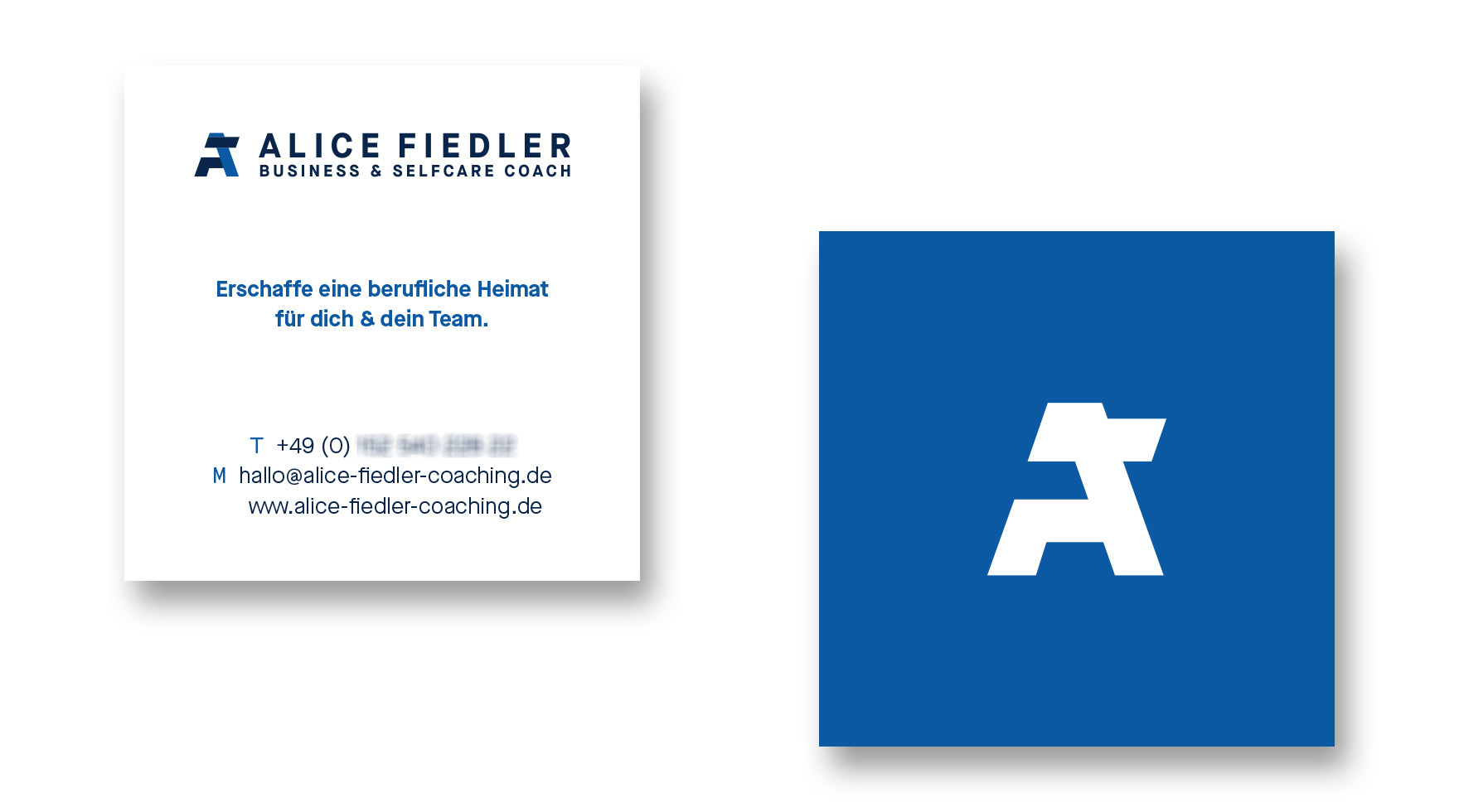 Visitenkarten Design für Business Coach Alice Fiedler