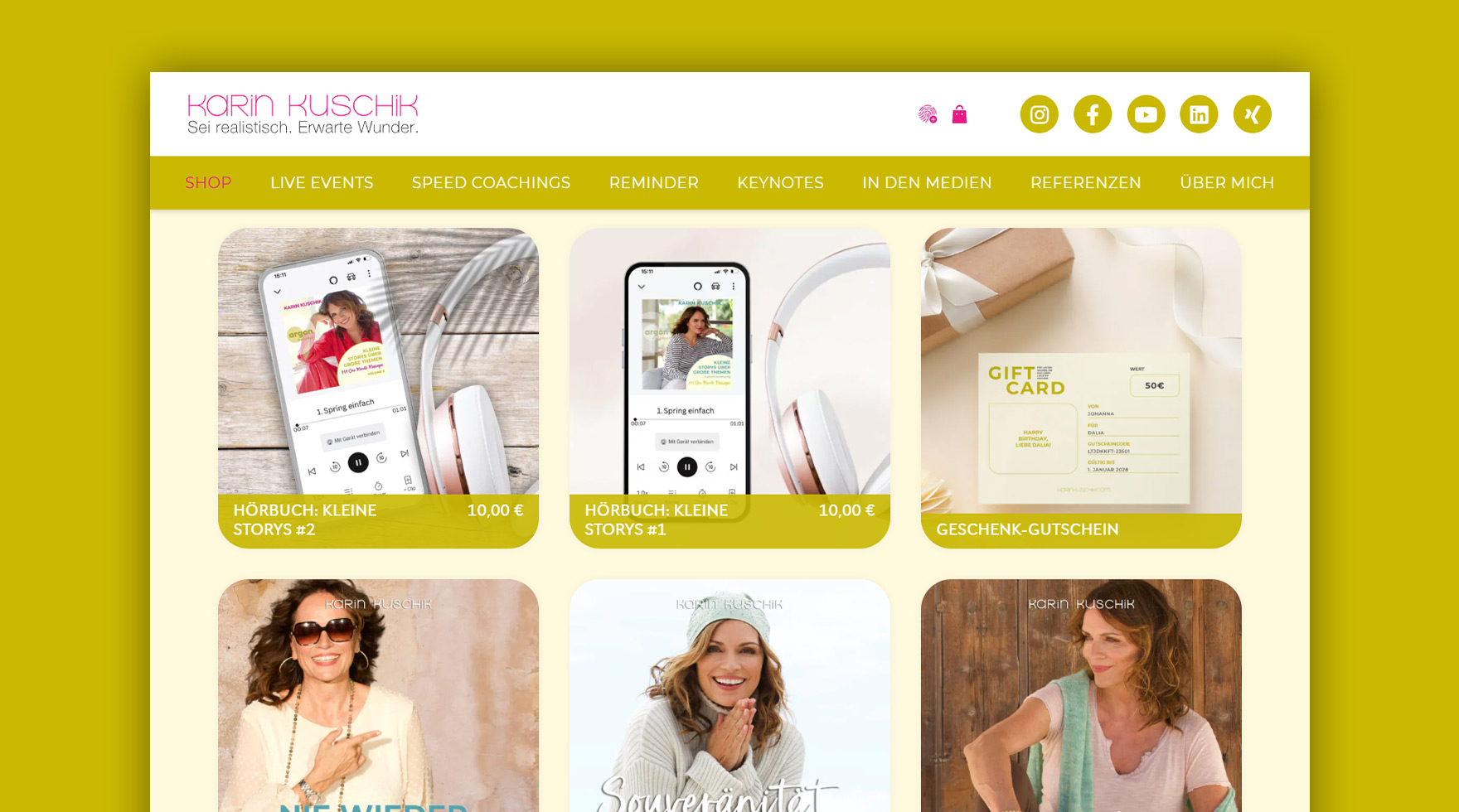 Mockup des Desktop Layouts im Responsive Design den Onlineshop von Autorin Karin Kuschik